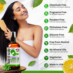 Selfwise jojoba grapeseed almond oils blend on scalp.
