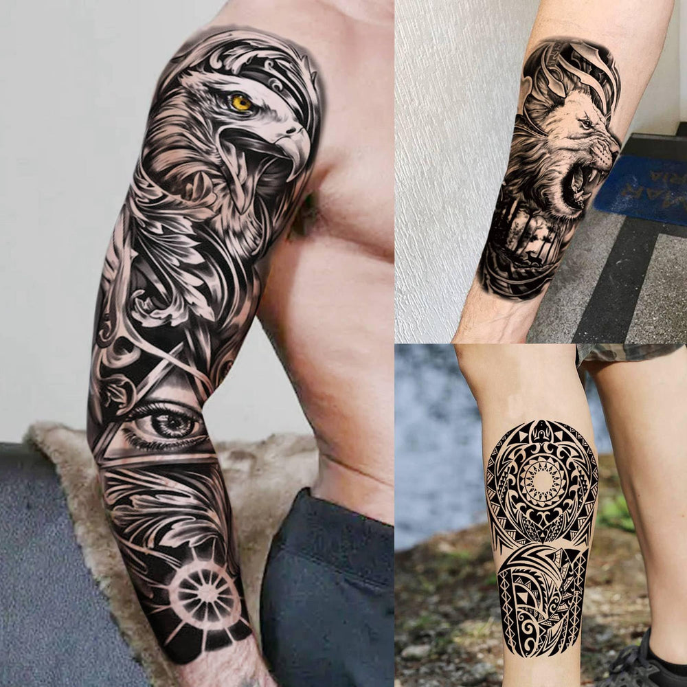 SELIDODO wildlife motifs including lion eagle and dragon for dramatic body art