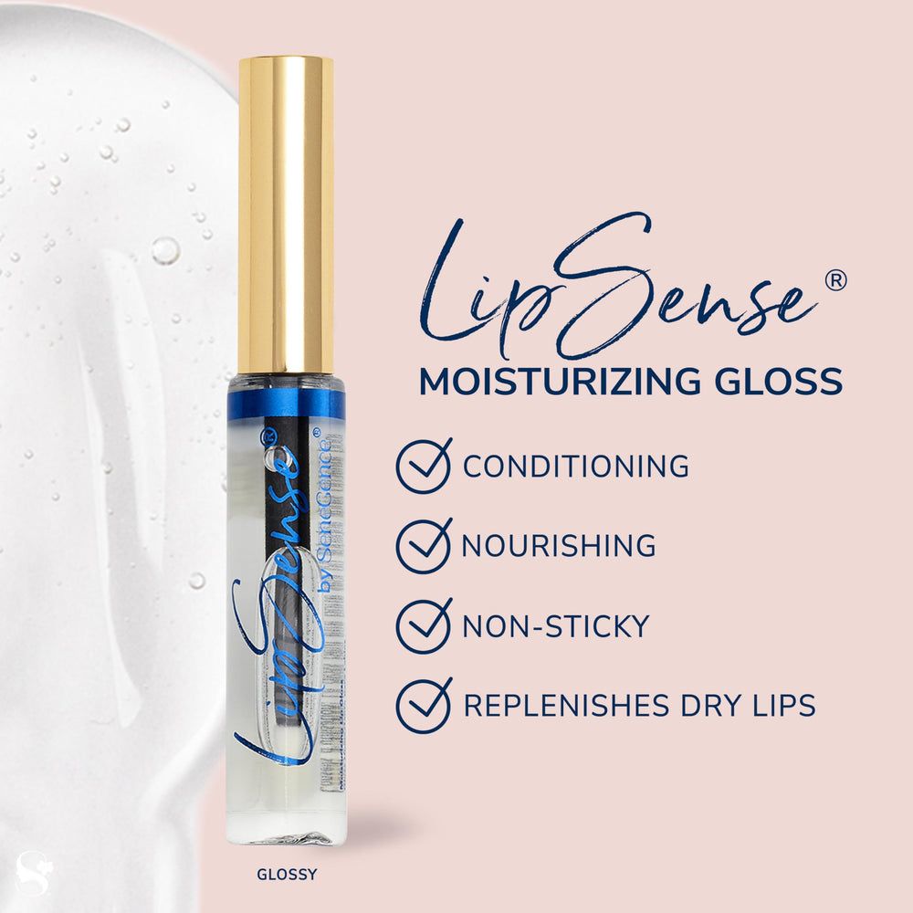 SeneGence LipSense Moisturizing Gloss on lips demonstrates long-lasting shine.