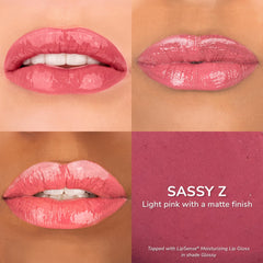 SeneGence LipSense swatch displaying a mix of finishes for versatile looks.