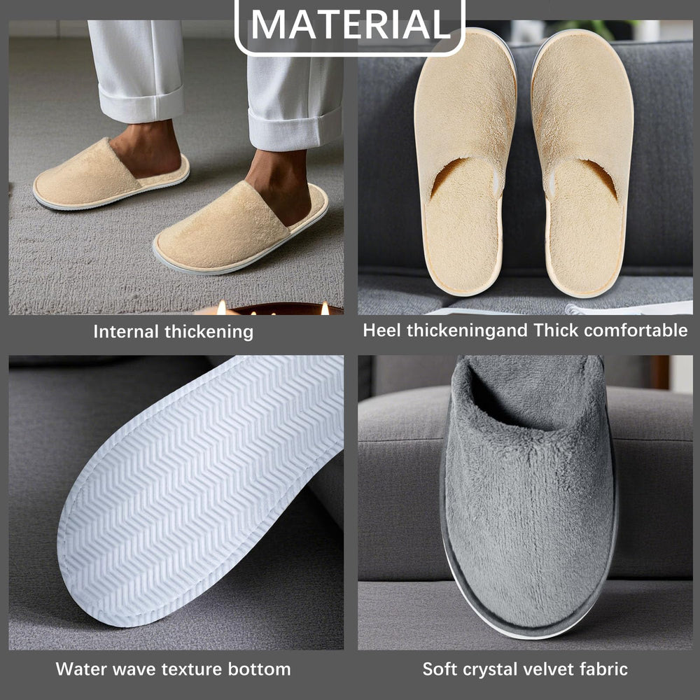 SENJUNSAFE crystal velvet material slippers for soft, cozy wear.