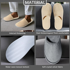 SENJUNSAFE crystal velvet material slippers for soft, cozy wear.