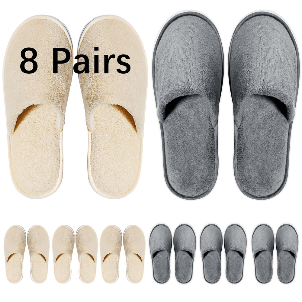 SENJUNSAFE 8-pairs guest slippers pack, comfortable and breathable for guests.