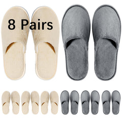 SENJUNSAFE 8-pairs guest slippers pack, comfortable and breathable for guests.