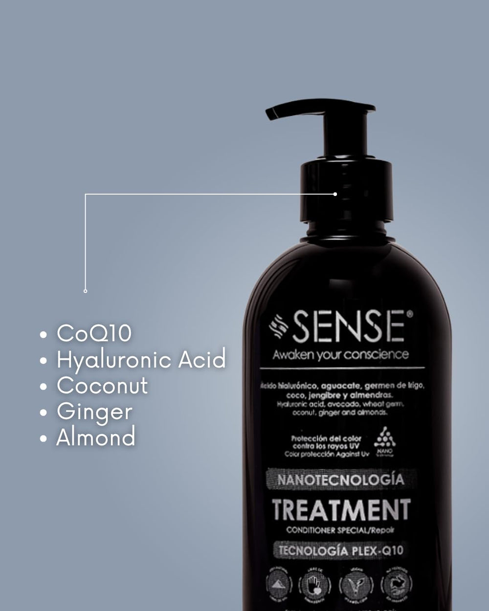 Applying Sense Awaken Your Conscience conditioner from mid-length to ends
