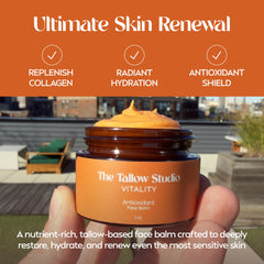 balm being applied to sensitive skin demonstrating smooth rub-in