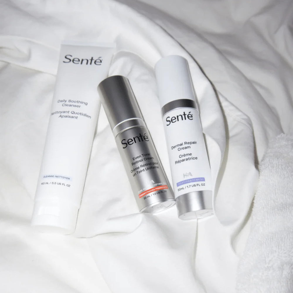 Texture close-up of Sente cleanser for dry skin