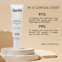 Sente Even Tone SPF 40 illustration communicates broad-spectrum protection for daily UV exposure