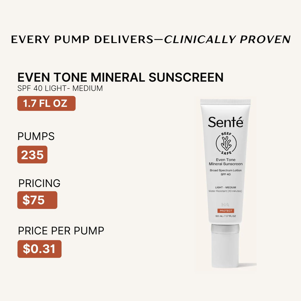 Sente Even Tone tinted spread on skin highlights smooth, transparent finish