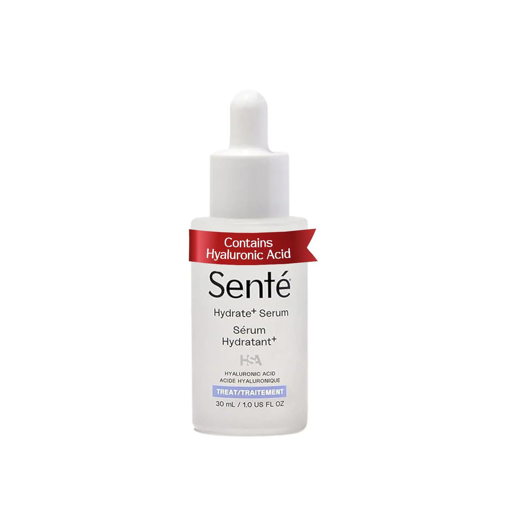Sente Hydrate+ Serum bottle front view for instant hydration.