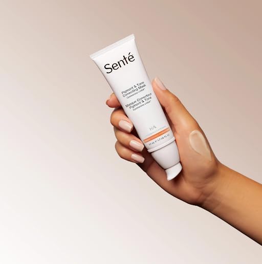 Sente pigment-tone-corrector cream-dispense shows precise, thin-layer application.