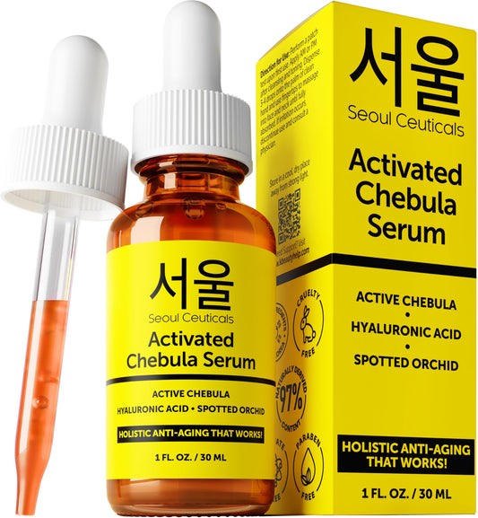 SeoulCeuticals Chebula Active Serum bottle for daily hydration and radiant skin