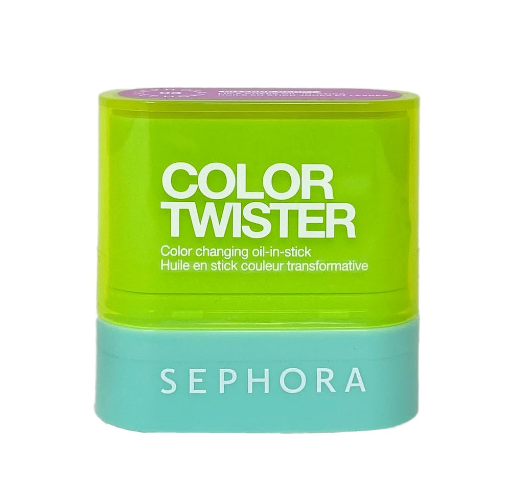 SEPHORA Color Twister Bizarre Berry bottle swatch shows blue-to-berry color change for lips