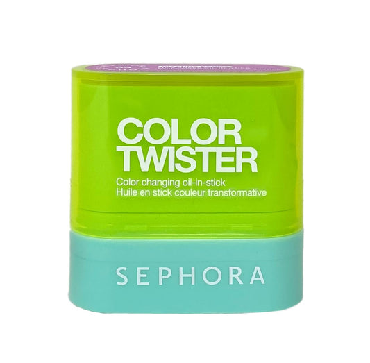 SEPHORA Color Twister Bizarre Berry bottle swatch shows blue-to-berry color change for lips