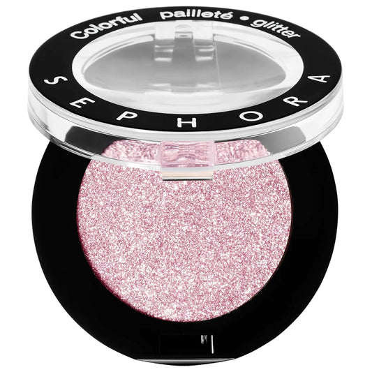 SEPHORA Colorful Eyeshadow 258 Smell of Roses swatch shows rose glitter finish for lids