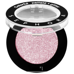 SEPHORA Colorful Eyeshadow 258 Smell of Roses swatch shows rose glitter finish for lids