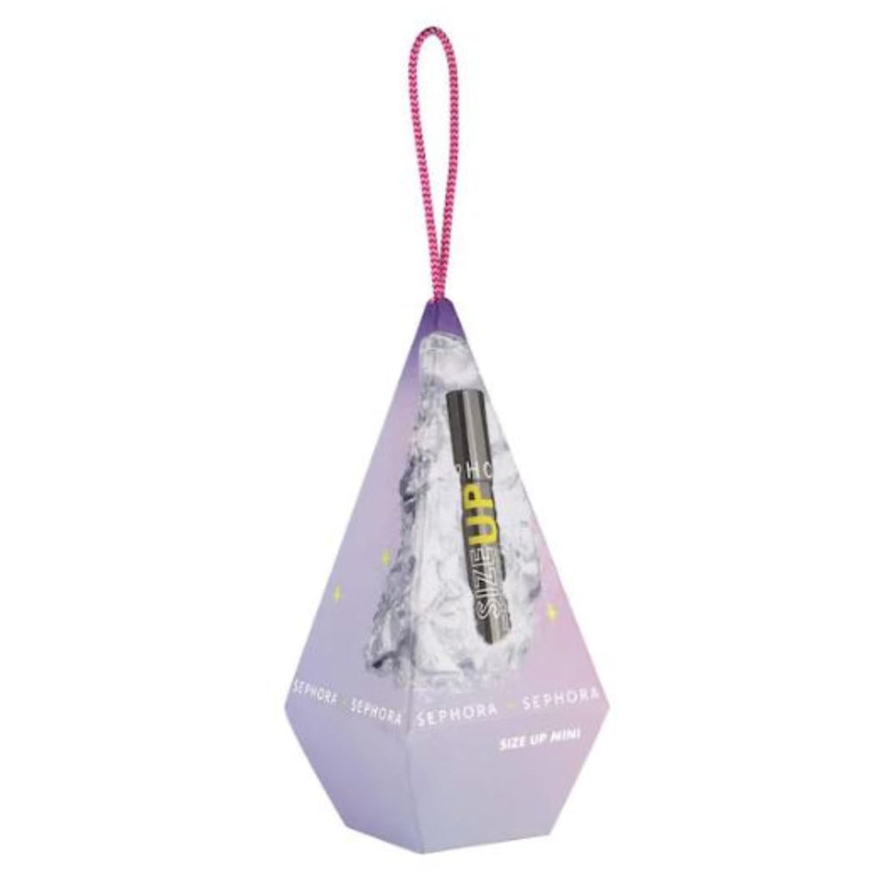 Sephora Favorites holiday ornament box packaging for mascara, festive display