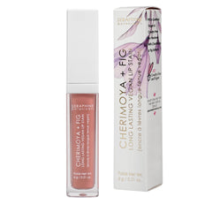 Seraphine Botanicals Lip Stain Chantilly swirl demonstrates long-lasting vibrant color.