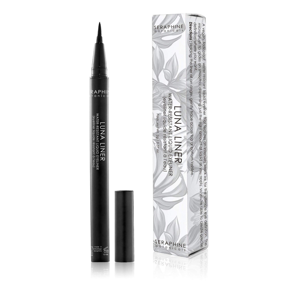 Seraphine Botanicals Luna waterproof liner with ultra-fine tip for precise, long-lasting definition.