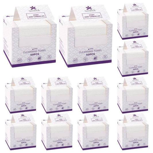 Serenorch disposable face towels in 10x12 inch size for full-face cleansing and makeup removal