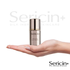 Sericin+ Reviving Eye Serum ingredients panel highlights silk protein sericin.