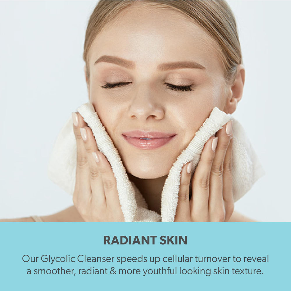 Creamy texture close-up conveys smooth rinse-off feel without residue.
