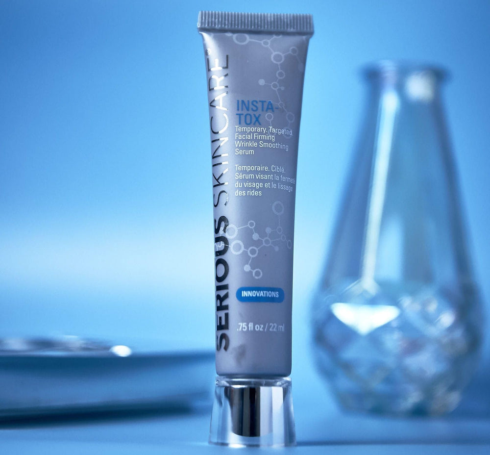Serious Skincare INSTA-TOX triple-pack display highlighting value and convenience