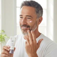 Reverse Lift Eye Cream applied at brow area for lift.