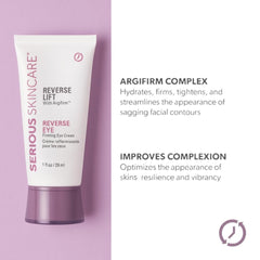 Reverse Lift Eye Cream peptides close-up highlights instant hydration.