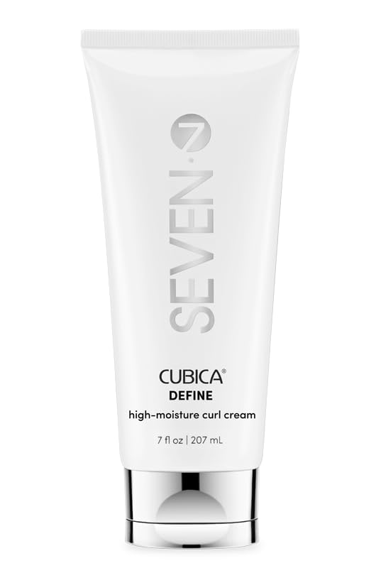 SEVEN Cubica Define bottle showing rich hydration for defined curls