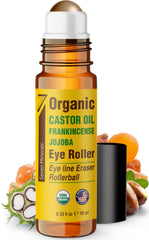 Seven Minerals castor oil eye roller bottle brightens under-eye skin