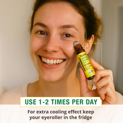 Seven Minerals castor oil roll-on nourishes the under-eye area