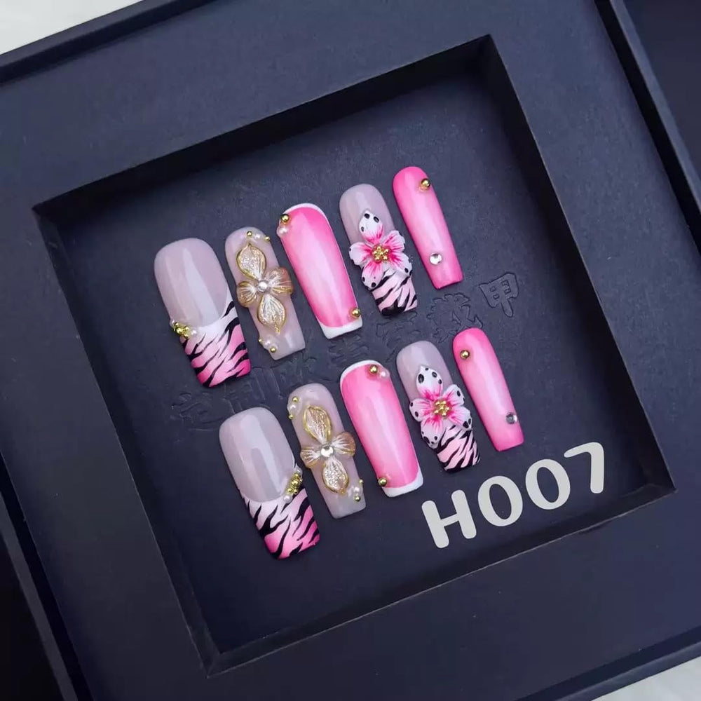 Sevgob long square nails with natural curvature and salon like finish