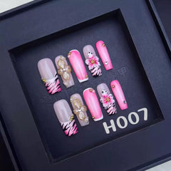 Sevgob long square nails with natural curvature and salon like finish