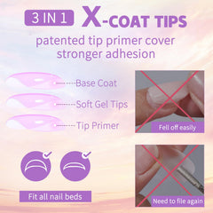 Sevgob pre-applied primer and base coat for smooth nail application.