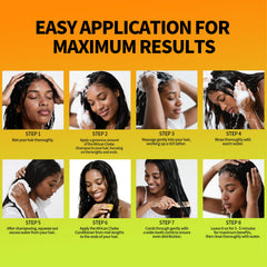SEVICH Chebe massage during wash for scalp balance.