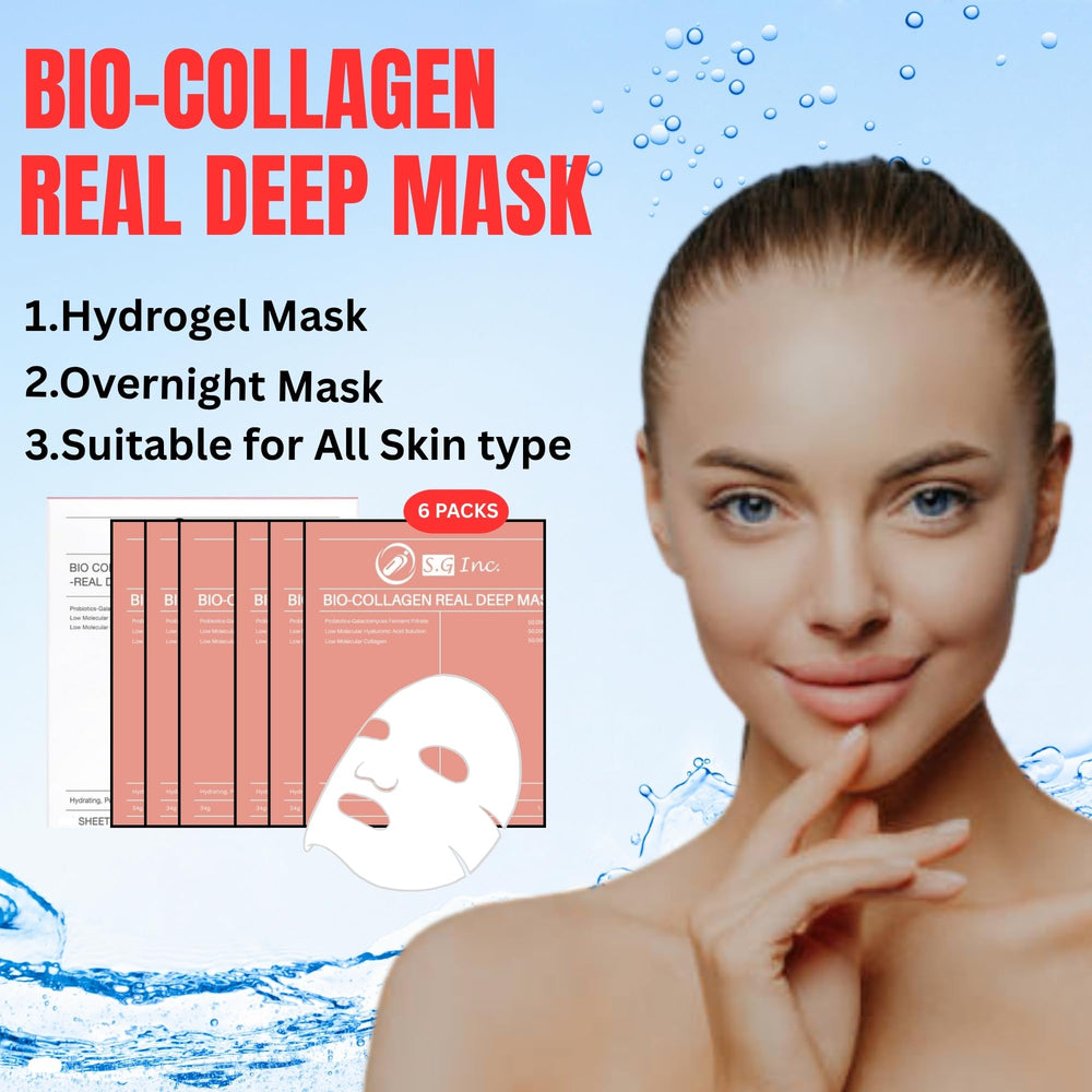Clean skin before moisturizing after SG Inc Bio-Collagen Real Deep Mask use