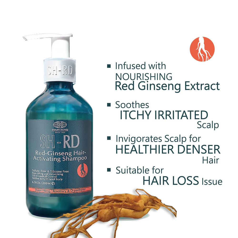 Lather from SH-RD shampoo demonstrates gentle cleansing for thinning strands.