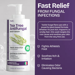 Gentle formula of Shailee Tea Tree Body Wash for eczema and irritation.