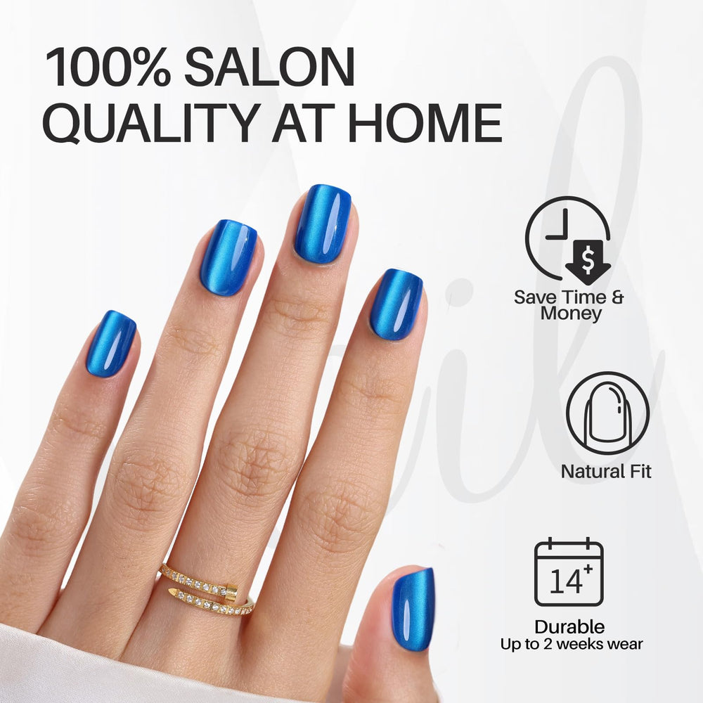 ShangMeng press-on nails with glue kit closeup shows complete kit included for DIY manicure