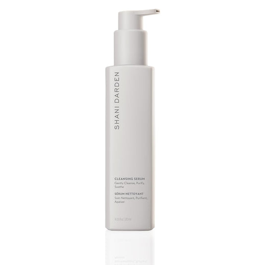 Shani Darden Cleansing Serum Face Wash bottle pump for easy daily cleansing and makeup removal.