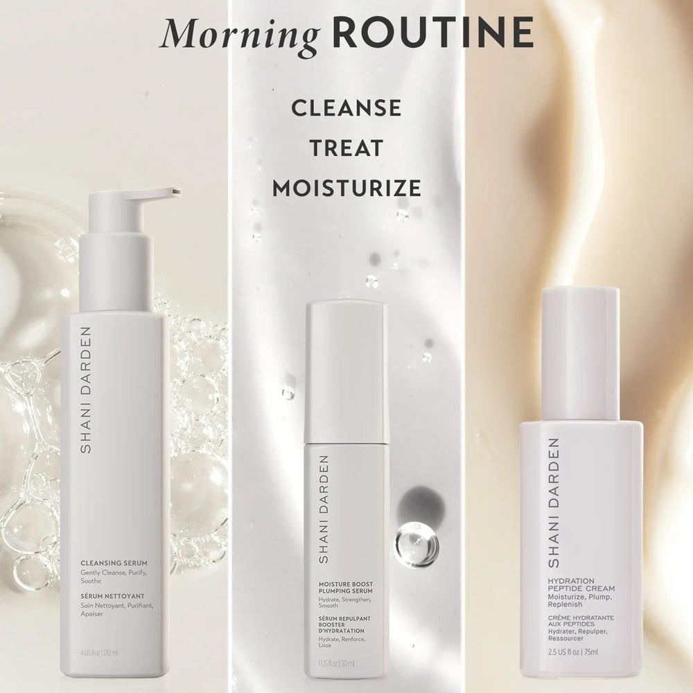 Shani Darden Cleansing Serum Face Wash oat bran extract highlighting nourishing components.