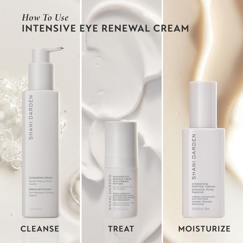 SHANI DARDEN Intensive Eye Renewal Cream under-eye swatch showing potential improvement.