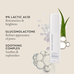 SHANI DARDEN Lactic Acid Serum packaging on shelf with premium look.