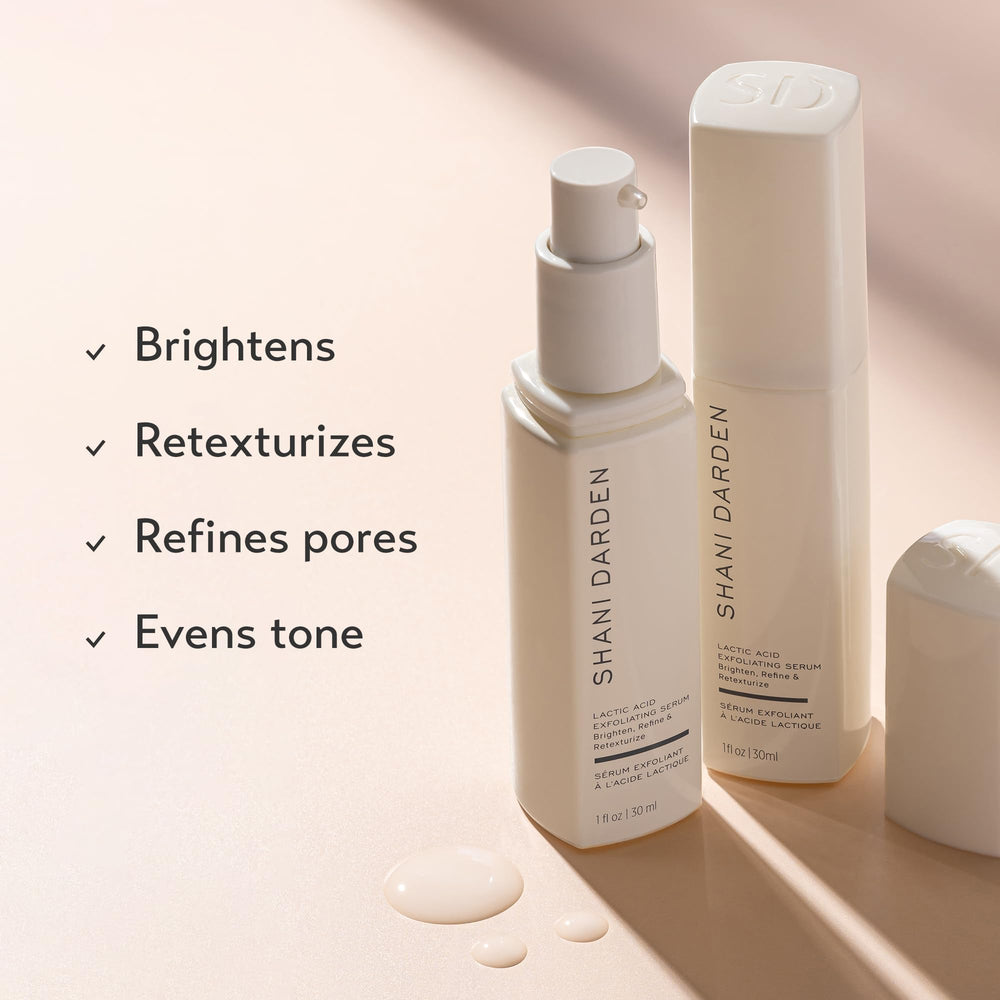 SHANI DARDEN Lactic Acid Serum texture swatch demonstrates smoothing action.