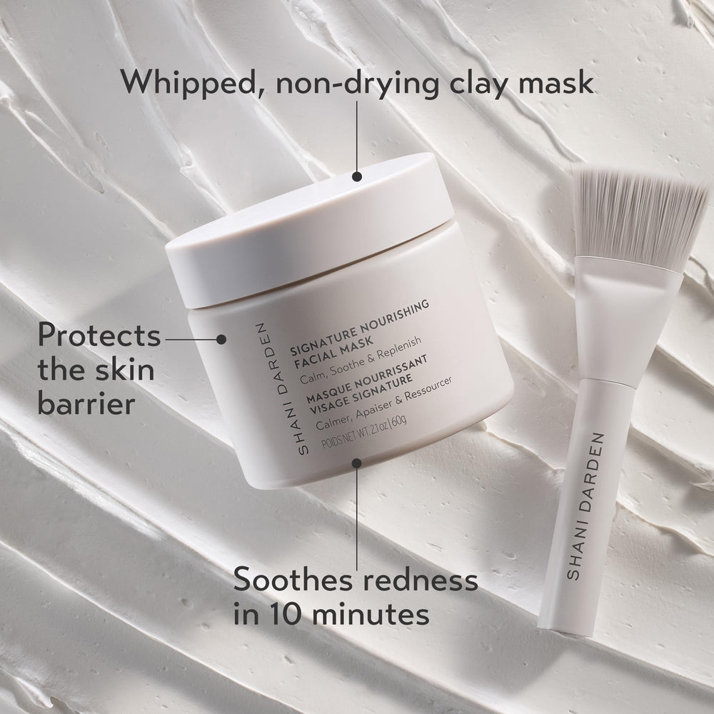 SHANI DARDEN Signature Nourishing Facial Mask jar and spoon for easy, mess-free application