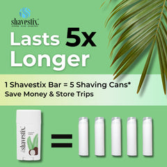 Shavestix shaving legs application highlights convenient body grooming.