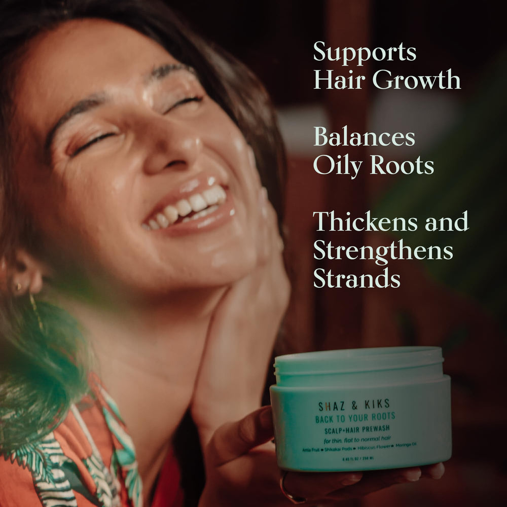 Creamy prewash mask application on dry hair before washing by SHAZ & KIKS