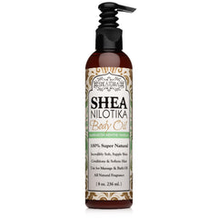 Shea Terra Nilotik Oil bottle with Marrakesh Menthe Vanilla moisturizes skin and hair