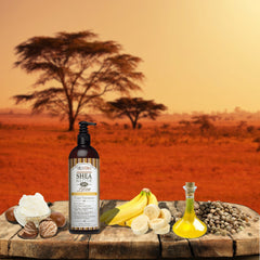 Shea Terra Organics Nilotik’ banana-mongongo aroma enriches daily routine.